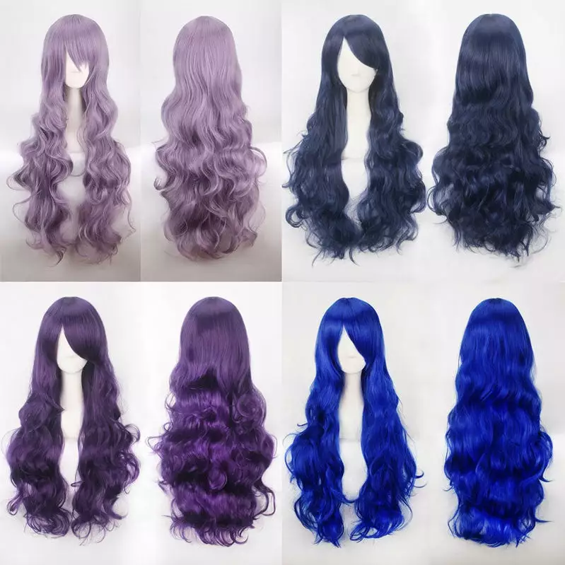 Cosplay Clans Women Wavy Sweet 80cm Long Purple And Blue Lolita Fashion Wigs With Bangs 3 Cosplay Clans Women Wavy Sweet 80cm Long Purple And Blue Lolita Fashion Wigs With Bangs
