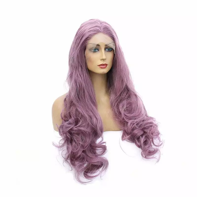 Cosplay Clans Multi-size Women Lace Front Wigs Long Curly Mixed Purple Cosplay Wigs 4 Cosplay Clans Multi-size Women Lace Front Wigs Long Curly Mixed Purple Cosplay Wigs - Image 2