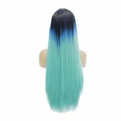 Cosplay Clans Lace Front Wigs 60cm Long Straight Dark Blue Fade Light Blue Cosplay Wigs -Cosplay Clans Sales 11008068383 729774117