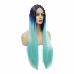 Cosplay Clans Lace Front Wigs 60cm Long Straight Dark Blue Fade Light Blue Cosplay Wigs -Cosplay Clans Sales 11067752872 729774117