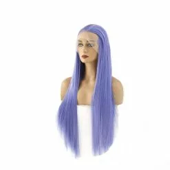 Cosplay Clans 60cm Women Lace Front Wigs Long Straight Dark Blue Cosplay Wigs -Cosplay Clans Sales 11949849753 729774117