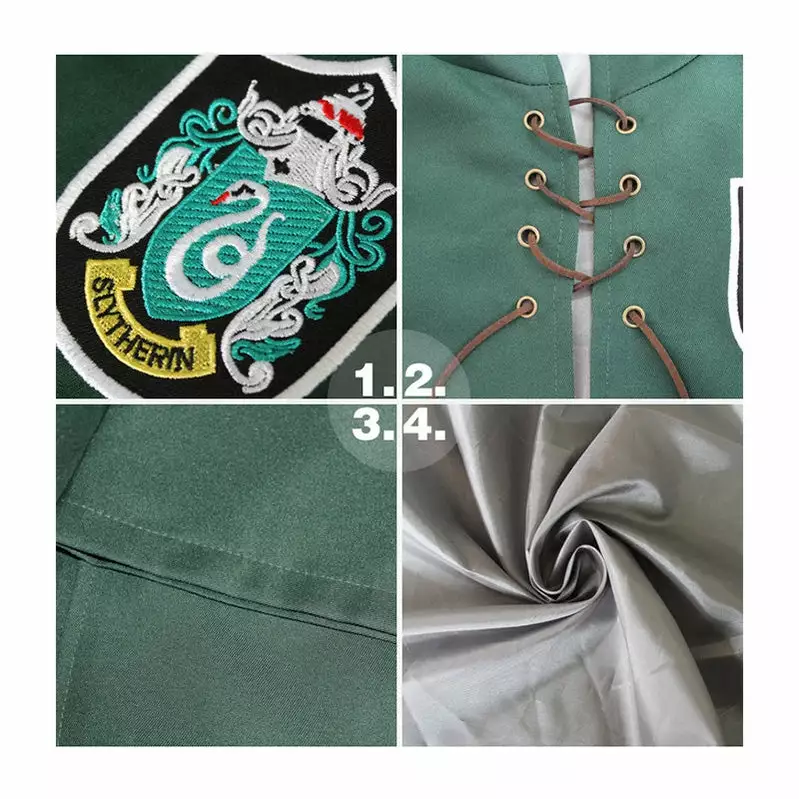 Cosplay Clans Movie Harry Potter Hogwarts Slytherin Quidditch Team Cloak Cosplay Costume 6 Cosplay Clans Movie Harry Potter Hogwarts Slytherin Quidditch Team Cloak Cosplay Costume - Image 4