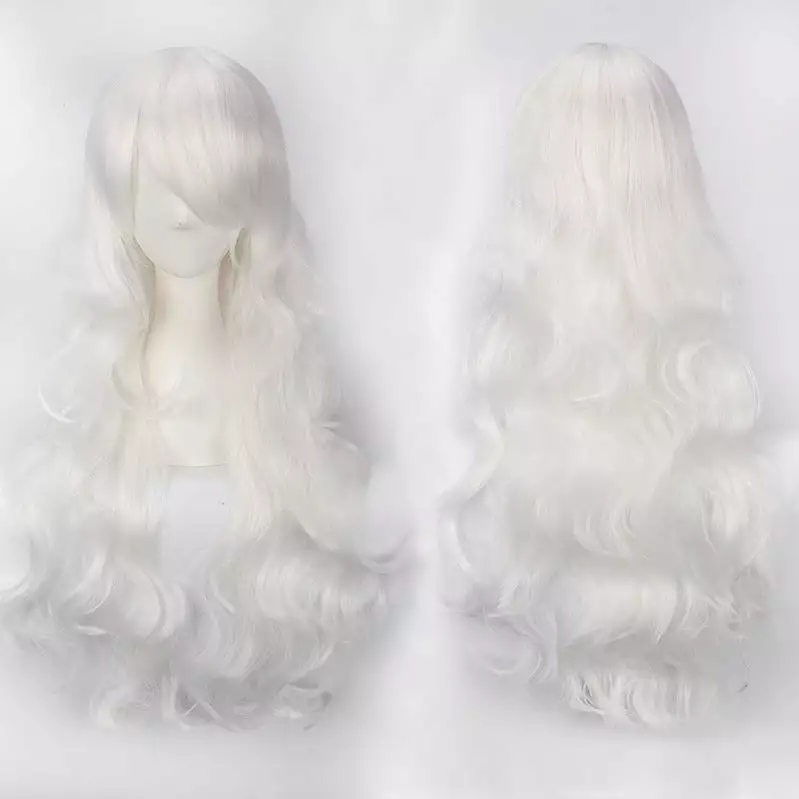 Cosplay Clans Women Wavy Sweet 80cm Long White And Gray Lolita Fashion Wigs With Bangs 4 Cosplay Clans Women Wavy Sweet 80cm Long White And Gray Lolita Fashion Wigs With Bangs - Image 2