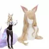 Cosplay Clans LOL KDA Nine-Tailed Fox Ahri Long Straight Blonde Cosplay Wigs With Ears -Cosplay Clans Sales 1 016aa389 0500 4ace bfdb fba828fcb079