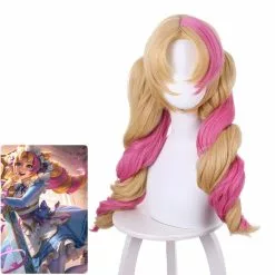Cosplay Clans Game LOL Cafe Cutie Gwen Red & Blonde Cosplay Wigs With Twist Braid