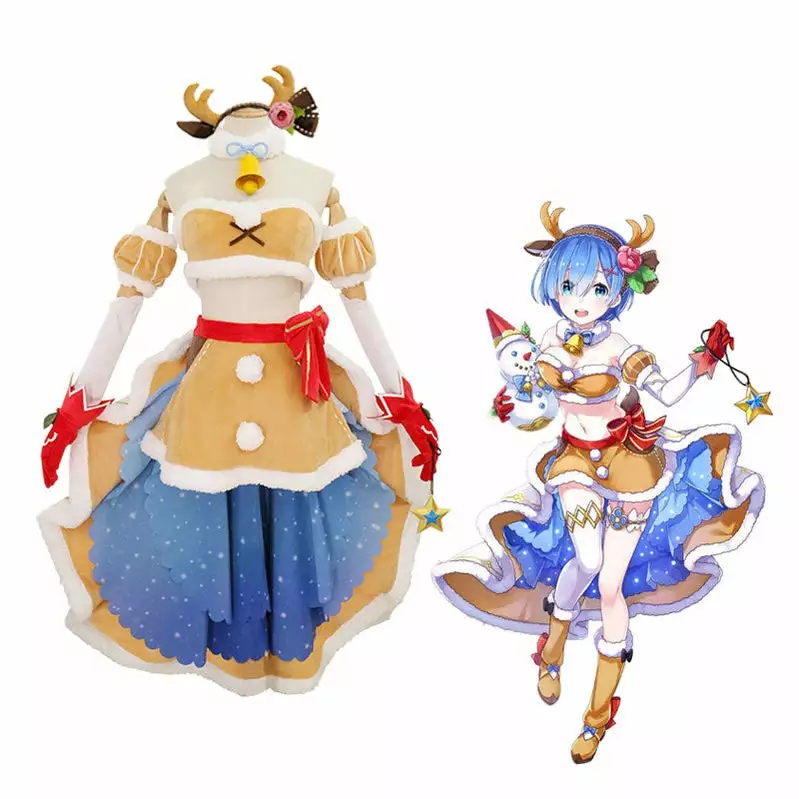 Cosplay Clans Anime Re:Zero Starting Life In Another World Rem Christmas Reindeer Outfits Cosplay Costume 3 Cosplay Clans Anime Re:Zero Starting Life In Another World Rem Christmas Reindeer Outfits Cosplay Costume