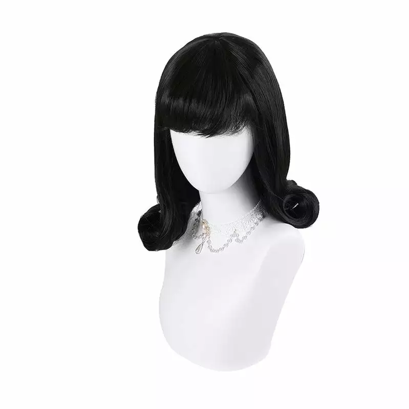 Cosplay Clans Women Fashion Short Black Curls Sweet Bangs Lolita Wig 4 Cosplay Clans Women Fashion Short Black Curls Sweet Bangs Lolita Wig - Image 2