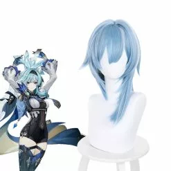Cosplay Clans Game Genshin Impact Eula Blue White Long Cosplay Wigs