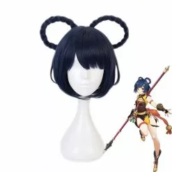 Cosplay Clans Game Genshin Impact Xiangling Navy Blue Cosplay Wigs