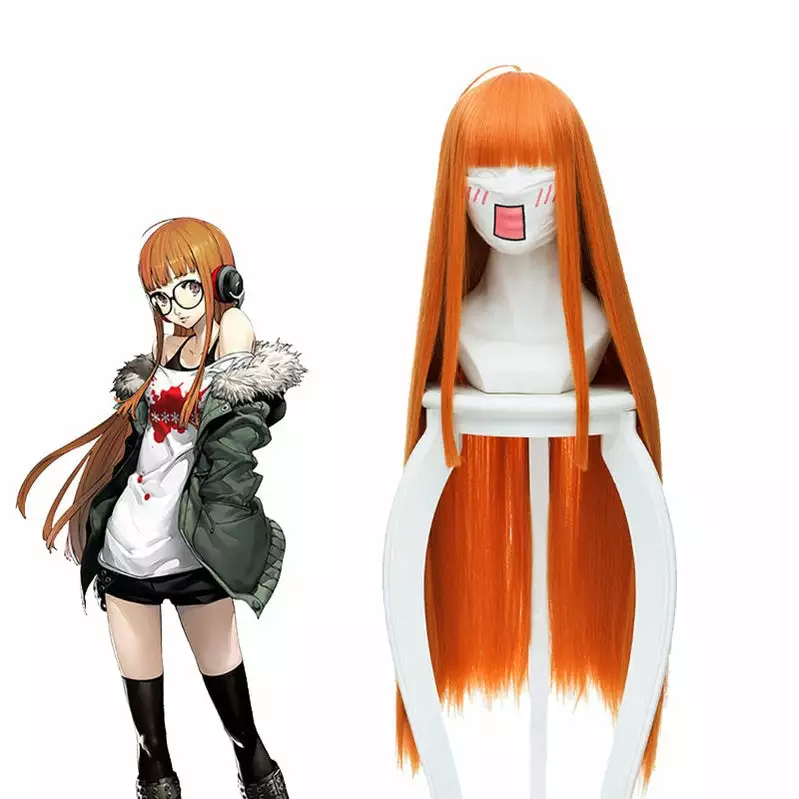 Cosplay Clans Anime Persona 5 Futaba Sakura Straight Orange Cosplay Wigs 3 Cosplay Clans Anime Persona 5 Futaba Sakura Straight Orange Cosplay Wigs