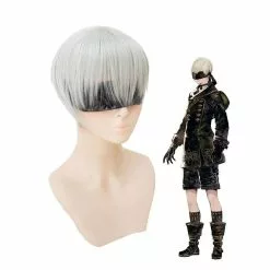 Cosplay Clans Game NieR Automata YoRHa No.9S Silver Heat Resistant Synthetic Men Short Cosplay Wigs