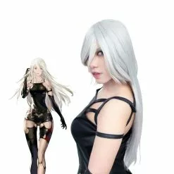 Cosplay Clans Game Nier: Automata Yorha A2 Type A No.2 Women Synthetic Long Silver Halloween Cosplay Wigs