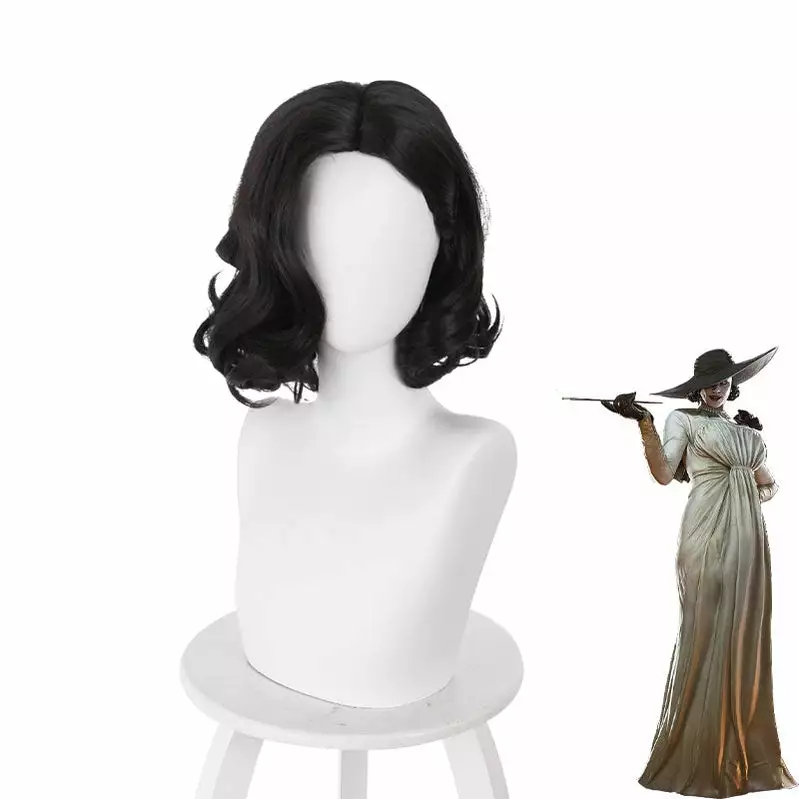 Cosplay Clans Movie Resident Evil Village Alcina Dimitrescu Lady Black Curls Cosplay Wigs 3 Cosplay Clans Movie Resident Evil Village Alcina Dimitrescu Lady Black Curls Cosplay Wigs