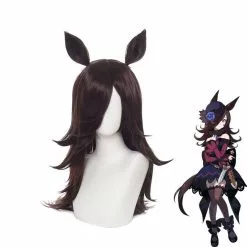 Cosplay Clans Game Uma Musume Pretty Derby Rice Shower Brown Long Cosplay Wigs With Free Ears