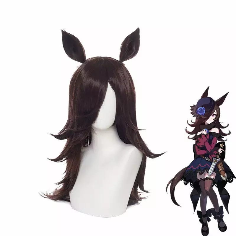 Cosplay Clans Game Uma Musume Pretty Derby Rice Shower Brown Long Cosplay Wigs With Free Ears 3 Cosplay Clans Game Uma Musume Pretty Derby Rice Shower Brown Long Cosplay Wigs With Free Ears