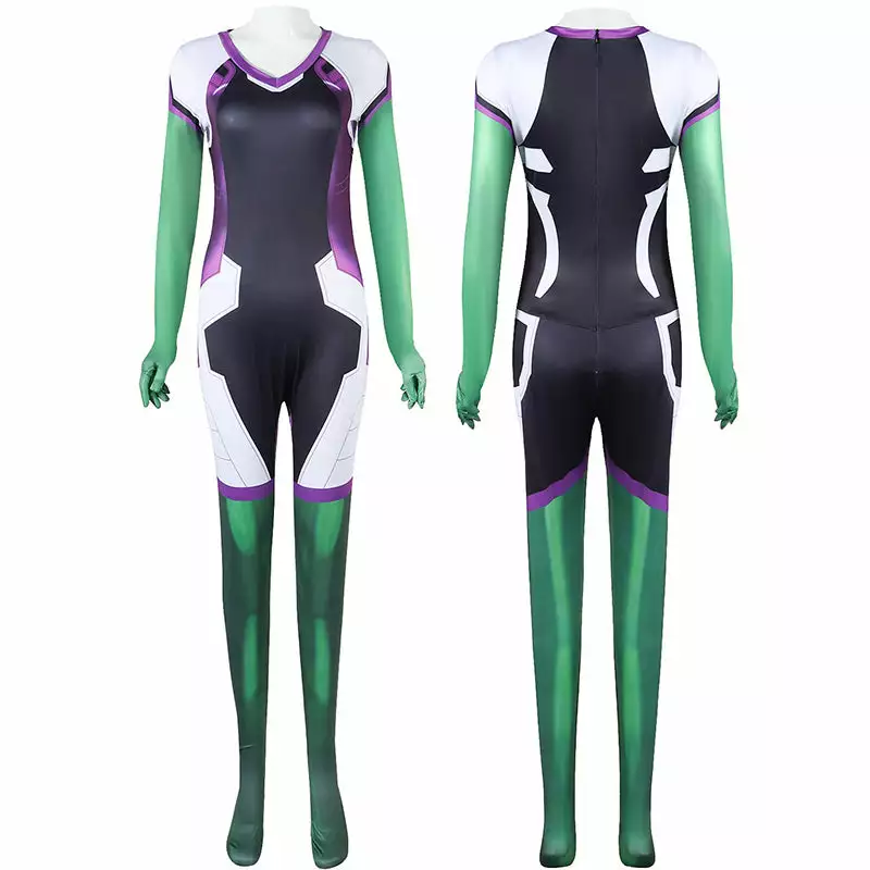 Cosplay Clans She-Hulk Jennifer Walters Jumpsuit Cosplay Costumes 3 Cosplay Clans She-Hulk Jennifer Walters Jumpsuit Cosplay Costumes