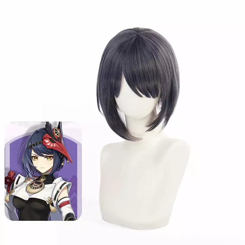 Cosplay Clans Game Genshin Impact Kujo Sara Blue Gradient Short Cosplay Wigs 3 Cosplay Clans Game Genshin Impact Kujo Sara Blue Gradient Short Cosplay Wigs