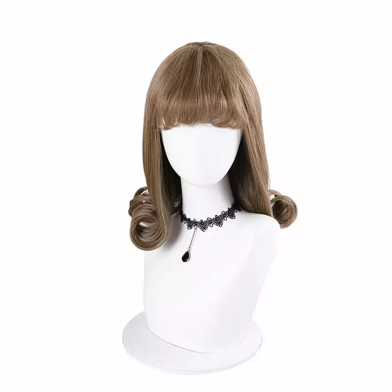 Cosplay Clans Women Fashion Short Brown Curls Sweet Bangs Lolita Wig 4 Cosplay Clans Women Fashion Short Brown Curls Sweet Bangs Lolita Wig - Image 2