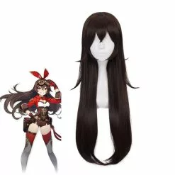 Cosplay Clans Game Genshin Impact Amber Dark Brown Long Cosplay Wigs