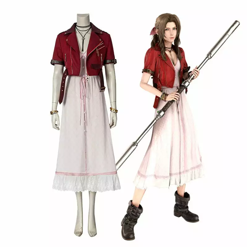 Cosplay Clans Game Final Fantasy VII Remake FF7 Aerith Gainsborough Outfits Cosplay Costume 3 Cosplay Clans Game Final Fantasy VII Remake FF7 Aerith Gainsborough Outfits Cosplay Costume