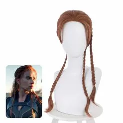 Cosplay Clans Moive Black Widow Natasha Romanoff Brown Ponytail Braid Cosplay Wigs
