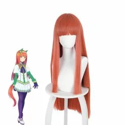 Cosplay Clans Anime Uma Musume Pretty Derby Silence Suzuka Long Orange Cosplay Wigs