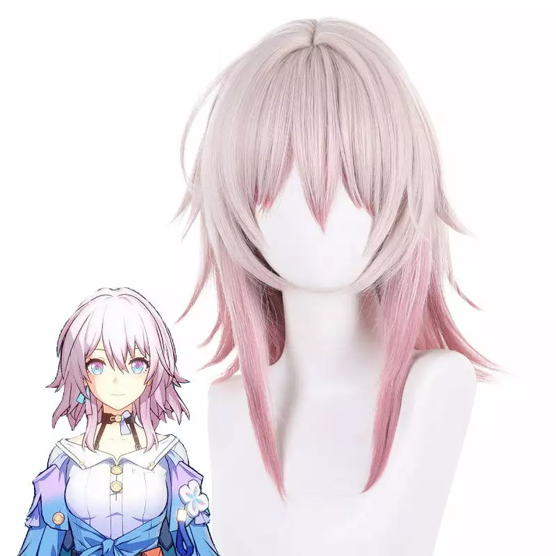 Cosplay Clans Game Honkai: Star Rail March 7th Gradient Cosplay Wigs 3 Cosplay Clans Game Honkai: Star Rail March 7th Gradient Cosplay Wigs