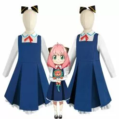 Cosplay Clans Anime SPY×FAMILY Anya Forger Child Blue Dress Cosplay Costumes