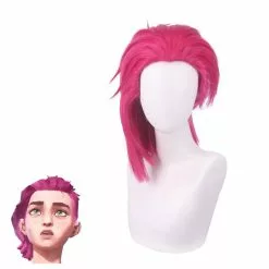 Cosplay Clans Game LOL Arcane Childhood Vi Short Red Cosplay Wigs