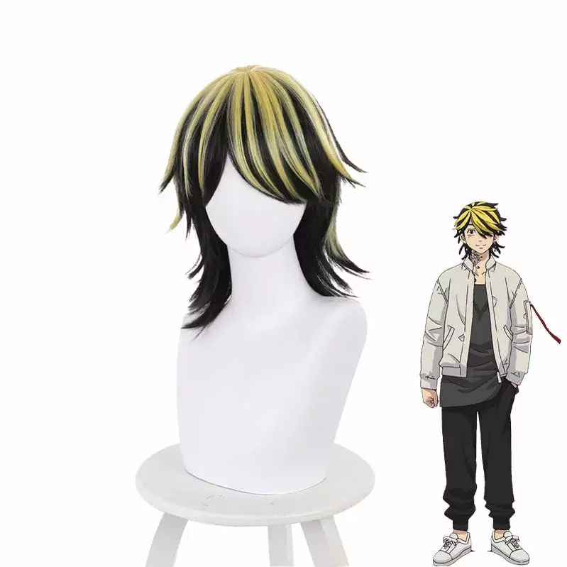 Cosplay Clans Anime Tokyo Revengers Kazutora Hanemiya Black Yellow Cosplay Wigs 3 Cosplay Clans Anime Tokyo Revengers Kazutora Hanemiya Black Yellow Cosplay Wigs