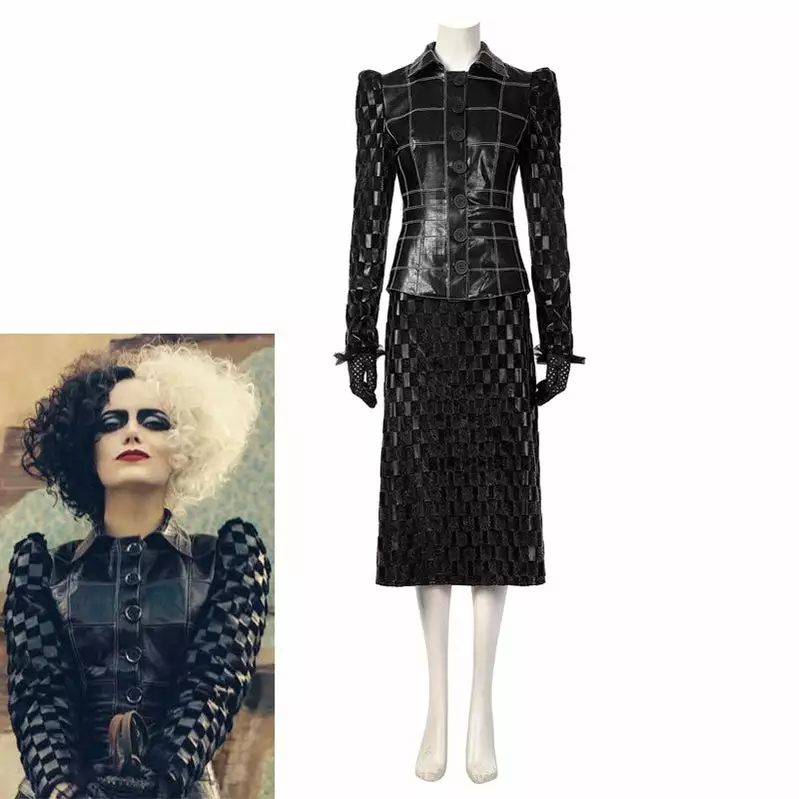 Cosplay Clans Movie Cruella De Vil Leather Fullsuit Halloween Cosplay Costumes 3 Cosplay Clans Movie Cruella De Vil Leather Fullsuit Halloween Cosplay Costumes