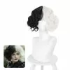 Cosplay Clans Movie Cruella Cruella De Vil Black White Bangs Curly Cosplay Wigs