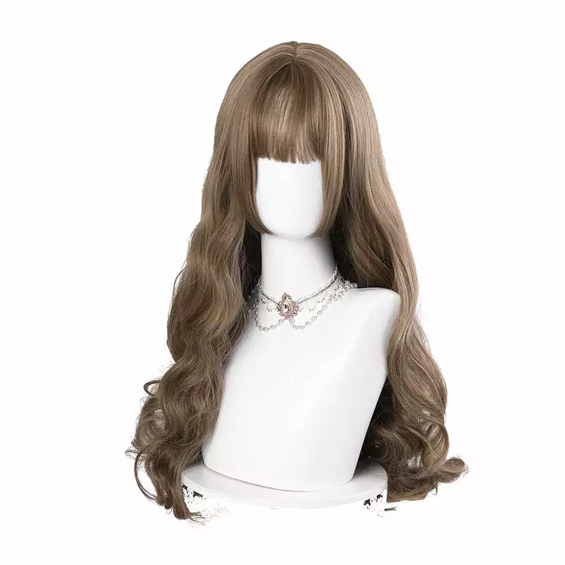 Cosplay Clans Women Fashion Long Brown Wavy Sweet Bangs Lolita Wig 3 Cosplay Clans Women Fashion Long Brown Wavy Sweet Bangs Lolita Wig