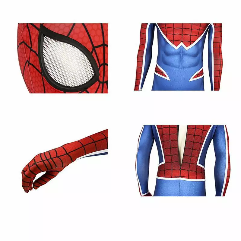 Cosplay Clans Spider-Man PS4 Peter Parker Spiderman Punk Rock Elastic Force Jumpsuit Cosplay Costume With Headgear And Vest Jacket 8 Cosplay Clans Spider-Man PS4 Peter Parker Spiderman Punk Rock Elastic Force Jumpsuit Cosplay Costume With Headgear And Vest Jacket - Image 6
