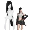 Cosplay Clans Game Final Fantasy VII Remake FF7 Tifa Lockhart Long Black Cosplay Wigs