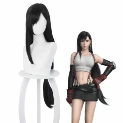 Cosplay Clans Game Final Fantasy VII Remake FF7 Tifa Lockhart Long Black Cosplay Wigs