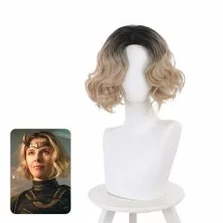 Cosplay Clans Moive Loki 2021 Sylvie Laufeydottir Black-brown Short Curly Cosplay Wigs