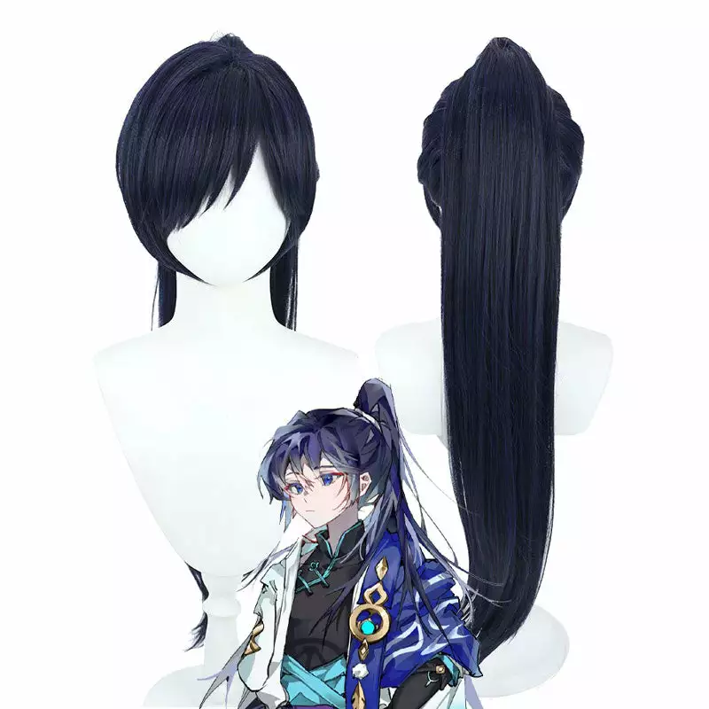 Cosplay Clans Game Genshin Impact Scaramouche Single Ponytail Cosplay Wig 3 Cosplay Clans Game Genshin Impact Scaramouche Single Ponytail Cosplay Wig