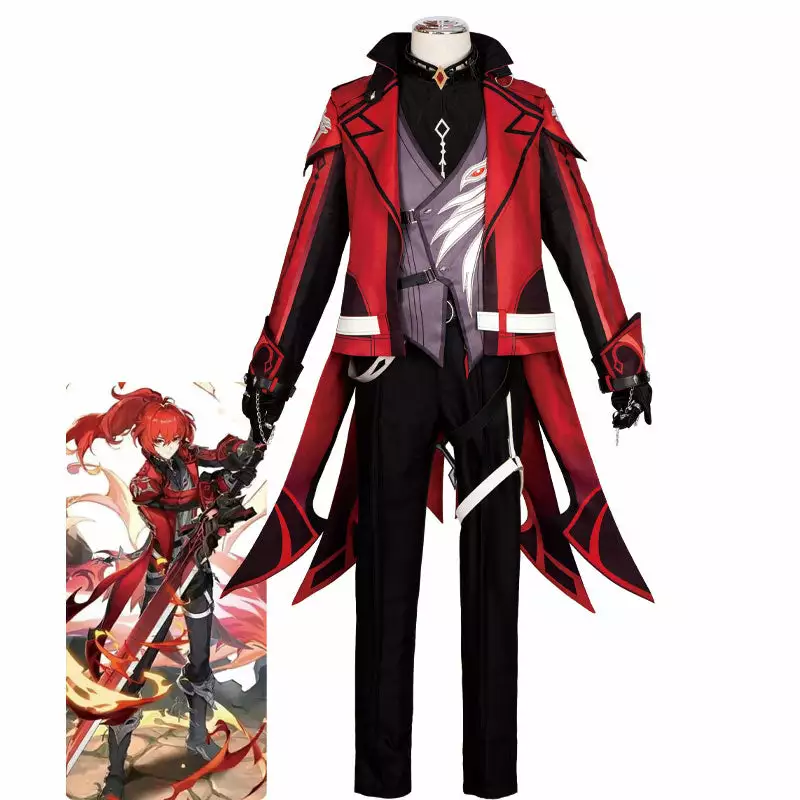 Cosplay Clans Game Genshin Impact Diluc Red Dead Of Night Fullset Cosplay Costume 3 Cosplay Clans Game Genshin Impact Diluc Red Dead Of Night Fullset Cosplay Costume
