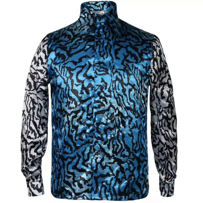 Cosplay Clans Tiger King Joe Exotic Shirt Yellow Blue Sequin Full Set Cosplay Costume 4 Cosplay Clans Tiger King Joe Exotic Shirt Yellow Blue Sequin Full Set Cosplay Costume - Image 2