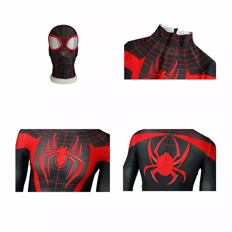 Cosplay Clans Movie Spider-Man: Into The Spider-Verse Miles Morales Spiderman Elastic Force Jumpsuit Cosplay Costume With Free Headgear 7 Cosplay Clans Movie Spider-Man: Into The Spider-Verse Miles Morales Spiderman Elastic Force Jumpsuit Cosplay Costume With Free Headgear - Image 5