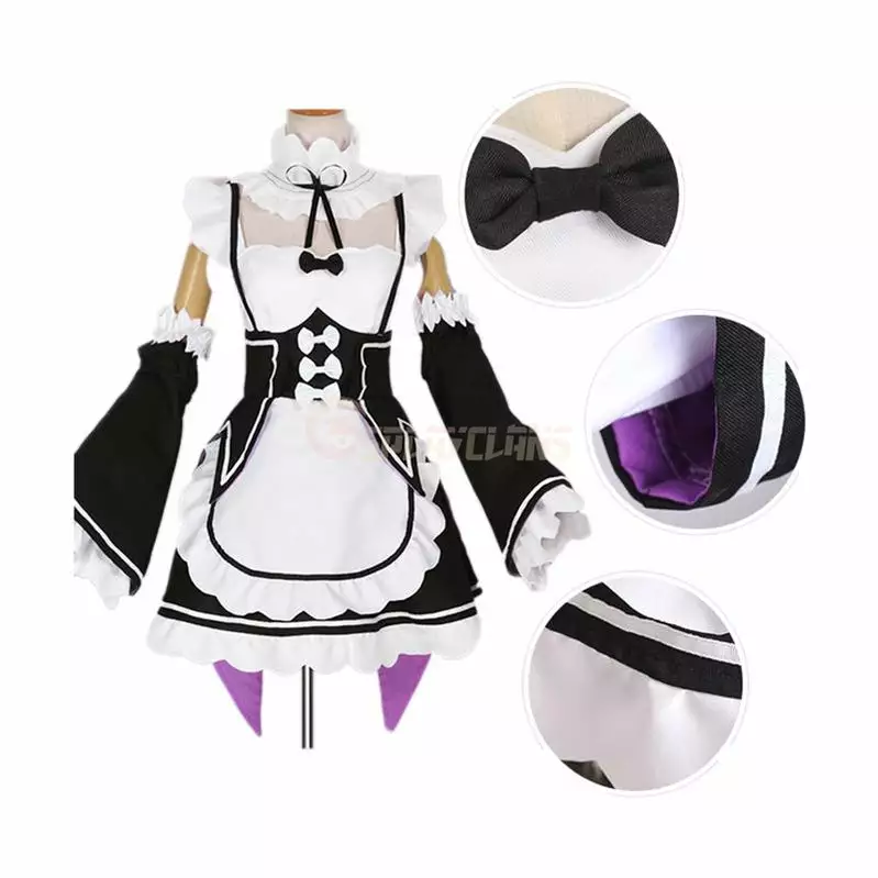 Cosplay Clans Anime Re:Zero Starting Life In Another World Rem And Ram Maid Cosplay Costume 5 Cosplay Clans Anime Re:Zero Starting Life In Another World Rem And Ram Maid Cosplay Costume - Image 3