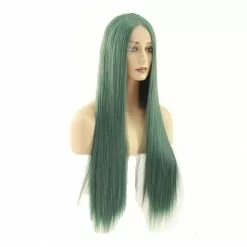 Cosplay Clans 60cm Women Lace Front Wigs Long Straight Dark Green Cosplay Wigs -Cosplay Clans Sales 3 d0a34bf7 af0f 4b4a 9d10 d932be9c989e