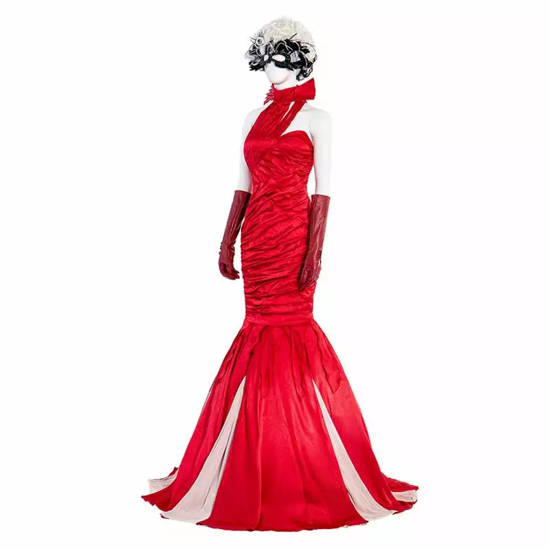 Cosplay Clans Movie Cruella Cruella De Vil Red Dress Halloween Cosplay Costumes 4 Cosplay Clans Movie Cruella Cruella De Vil Red Dress Halloween Cosplay Costumes - Image 2