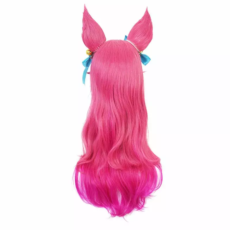 Cosplay Clans Game LOL Spirit Blossom Skin Ahri 80cm Long Red Gradient Purple Wavy Cosplay Wigs With Headwear 7 Cosplay Clans Game LOL Spirit Blossom Skin Ahri 80cm Long Red Gradient Purple Wavy Cosplay Wigs With Headwear - Image 5