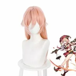 Cosplay Clans Game Genshin Impact Yanfei Pink Long Cosplay Wigs