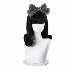 Cosplay Clans Women Fashion Short Black Curls Sweet Bangs Lolita Wig