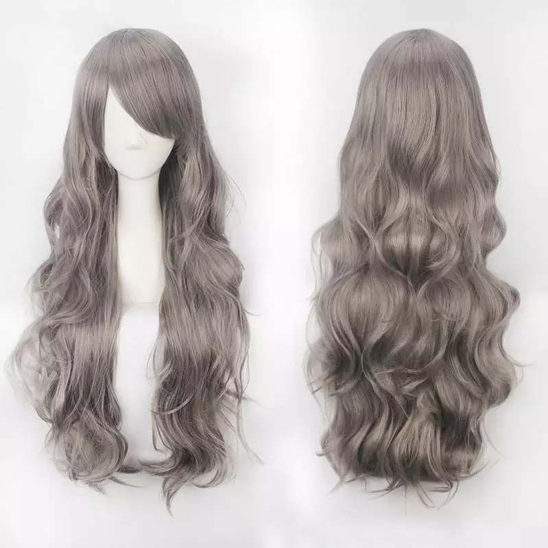 Cosplay Clans Women Wavy Sweet 80cm Long White And Gray Lolita Fashion Wigs With Bangs 7 Cosplay Clans Women Wavy Sweet 80cm Long White And Gray Lolita Fashion Wigs With Bangs - Image 5