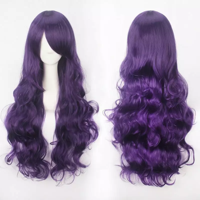 Cosplay Clans Women Wavy Sweet 80cm Long Purple And Blue Lolita Fashion Wigs With Bangs 6 Cosplay Clans Women Wavy Sweet 80cm Long Purple And Blue Lolita Fashion Wigs With Bangs - Image 4