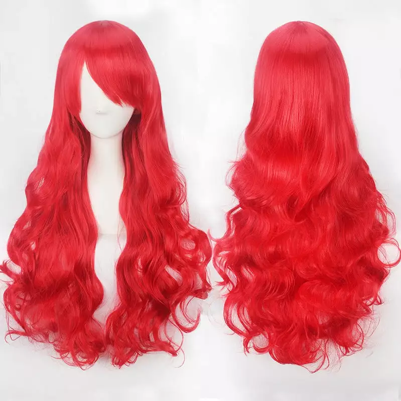 Cosplay Clans Women Wavy Sweet 80cm Long Pink Red Orange Red Lolita Fashion Wigs With Bangs 5 Cosplay Clans Women Wavy Sweet 80cm Long Pink Red Orange Red Lolita Fashion Wigs With Bangs - Image 3